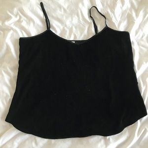 Black velvety tank top